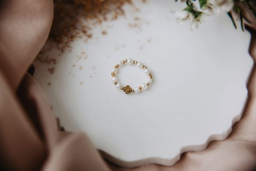 Różaniec na palec elastyczny pierścionek obrączka dziesiątka różańca Helena